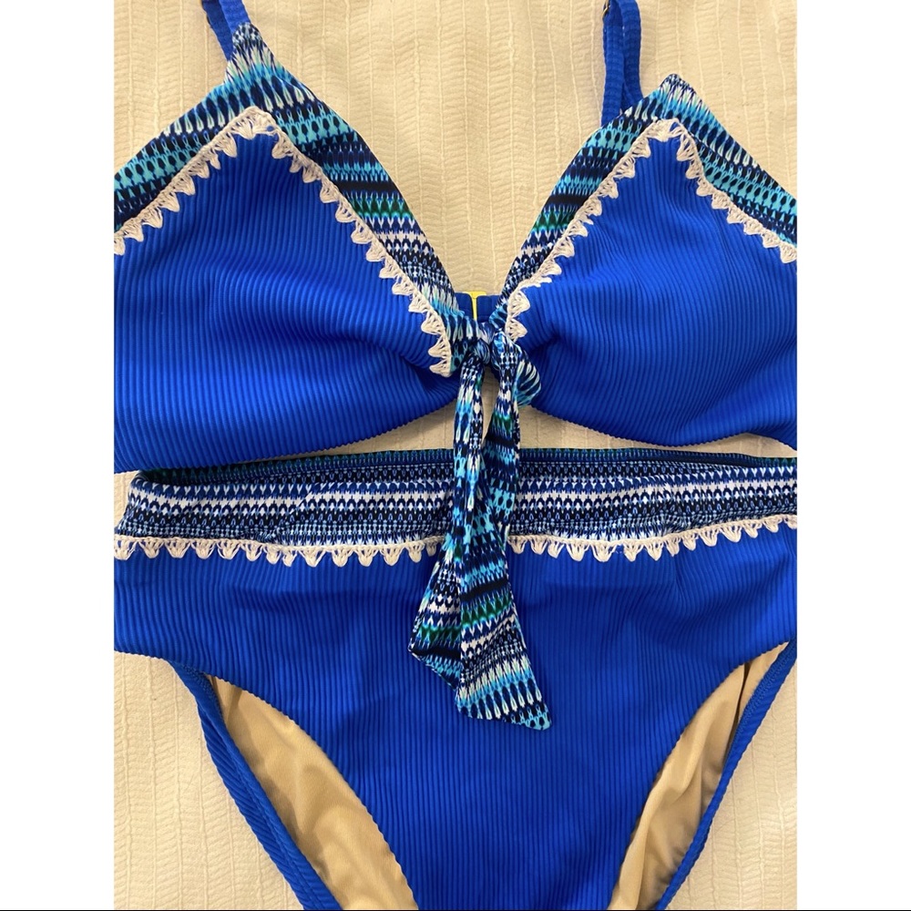 COPY - Ashley Graham Swimsuits for All Blue Aztec Bikini